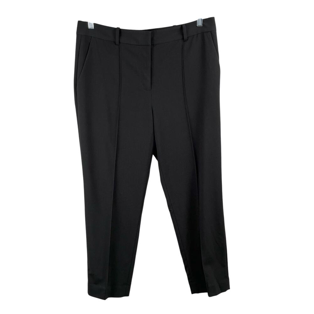 MICHAEL Michael Kors Black High Rise Front Seam Ankle Trouser Pants 12 NWOT Work